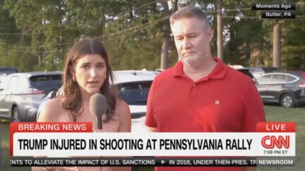 Alayna Treene interviewing witness at Trump rally shooting