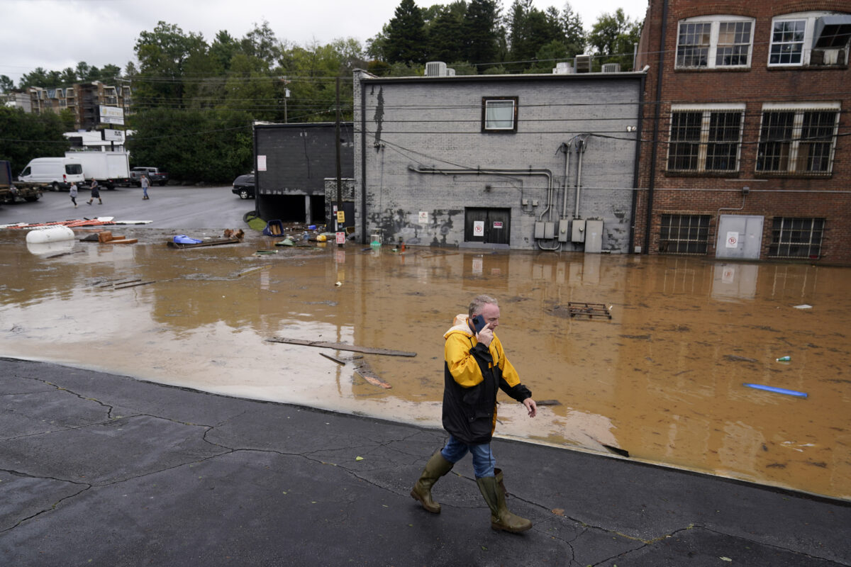 Scene from Hurricane Helene's damage in Asheville, North Carolina