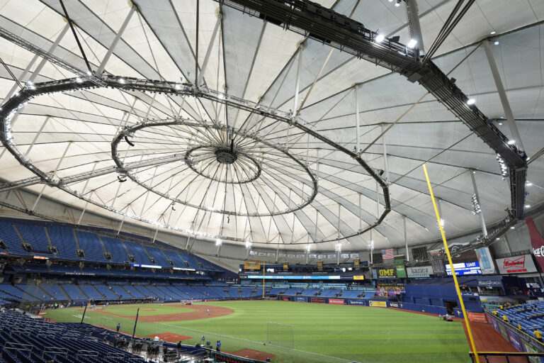 Tropicana Field Roof Destroyed By Hurricane Milton VIDEO
