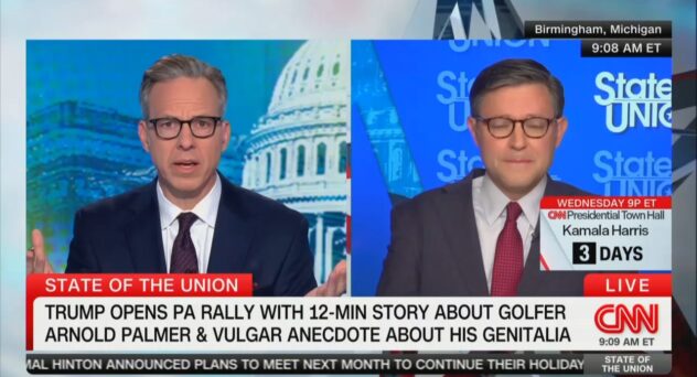 📺 ‘Why Is He Talking About Arnold Palmer’s Penis?!’ Jake Tapper and Mike Johnson Spar Over Trump’s Fixation With Golfer’s Manhood (mediaite.com)