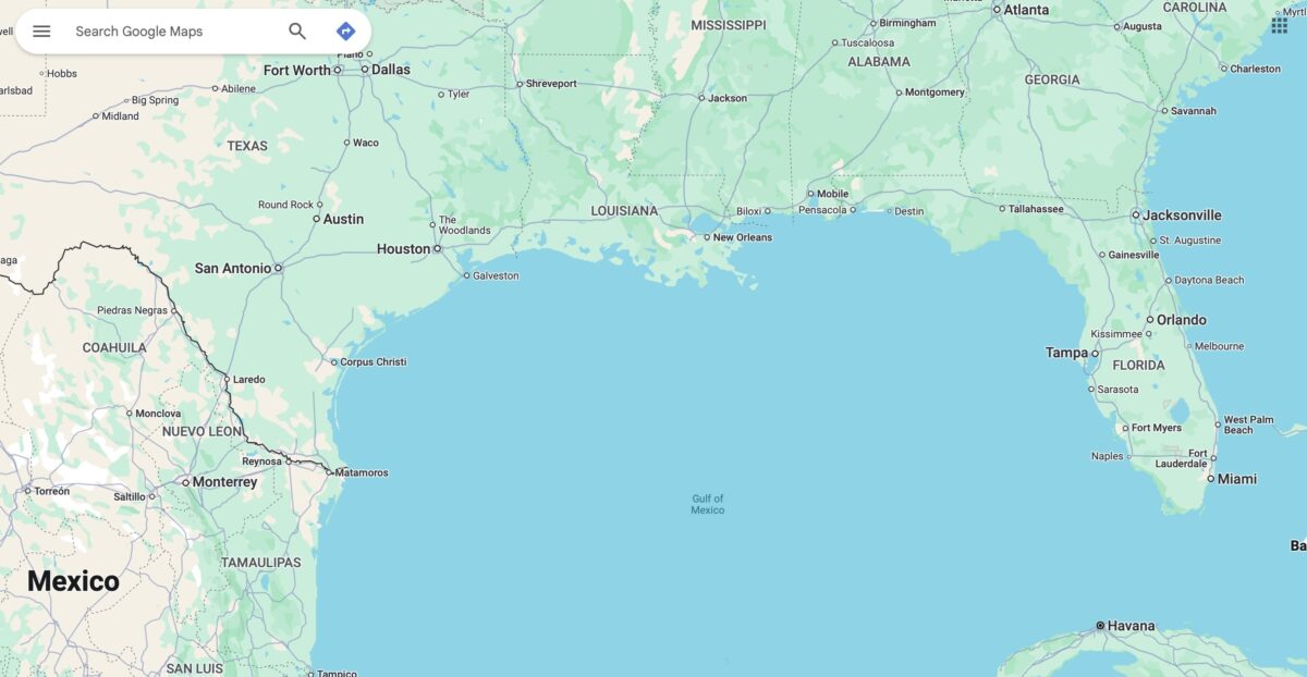Gulf of Mexico on Google Maps
