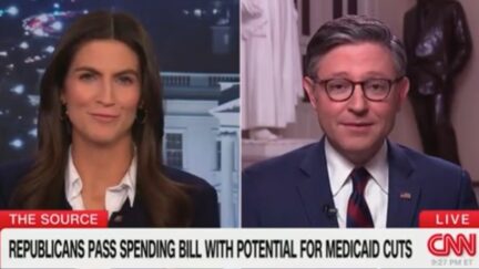 Kaitlan Collins and Mike Johnson