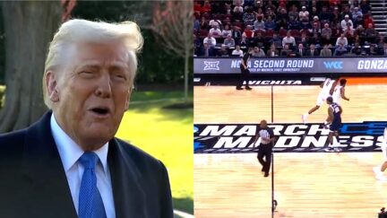 Trump Jokes About Cheating On NCAA March Madness Bracket With Fox New Reporter