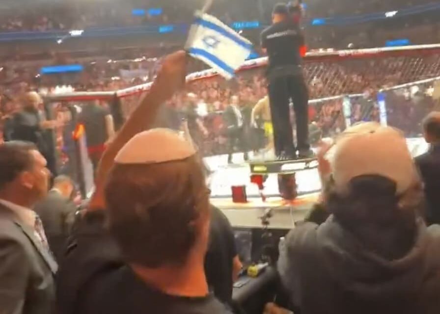 Dave Portnoy waves Israeli flag after Bryce Mitchell loses at UFC 314