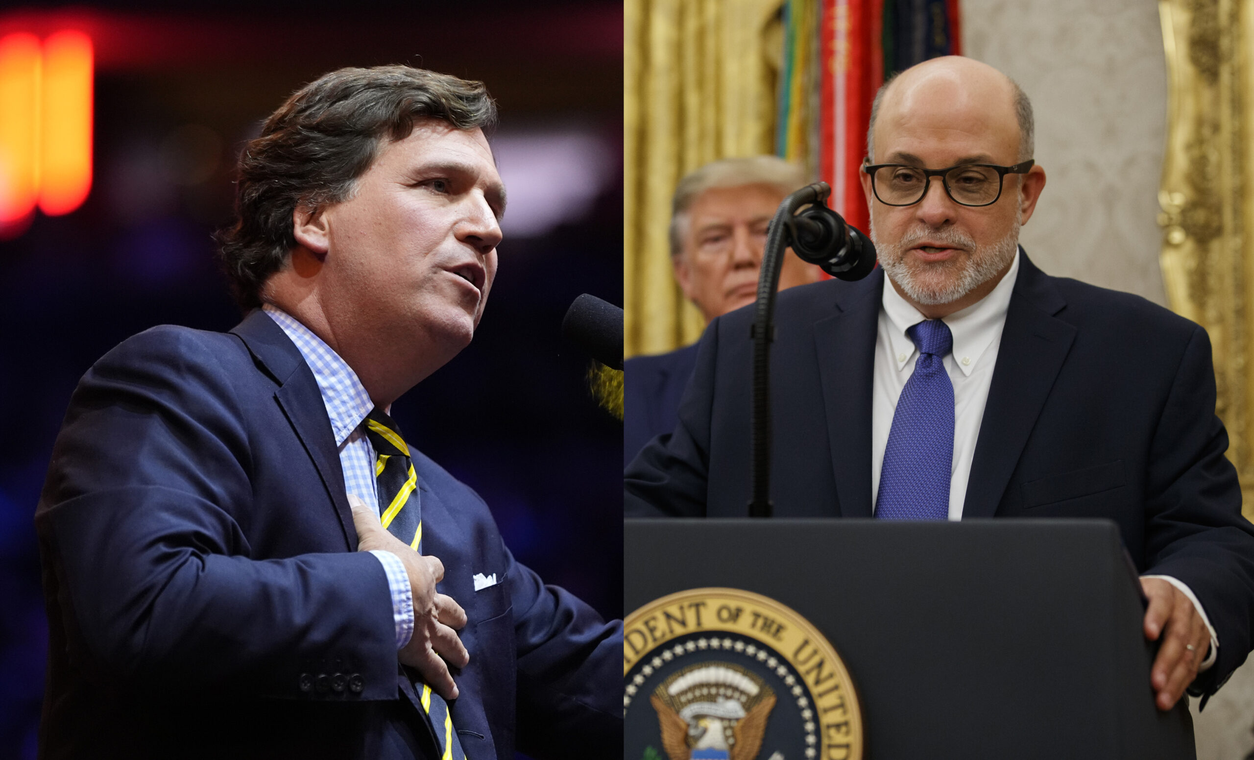 Tucker Carlson Claims Ex-Fox Colleague Mark Levin Is ‘Lobbying For War’ at White House: ‘Pray That Donald Trump Ignores’ Him
