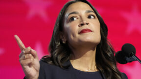 Rep. Alexandria Ocasio-Cortez pointing her finger