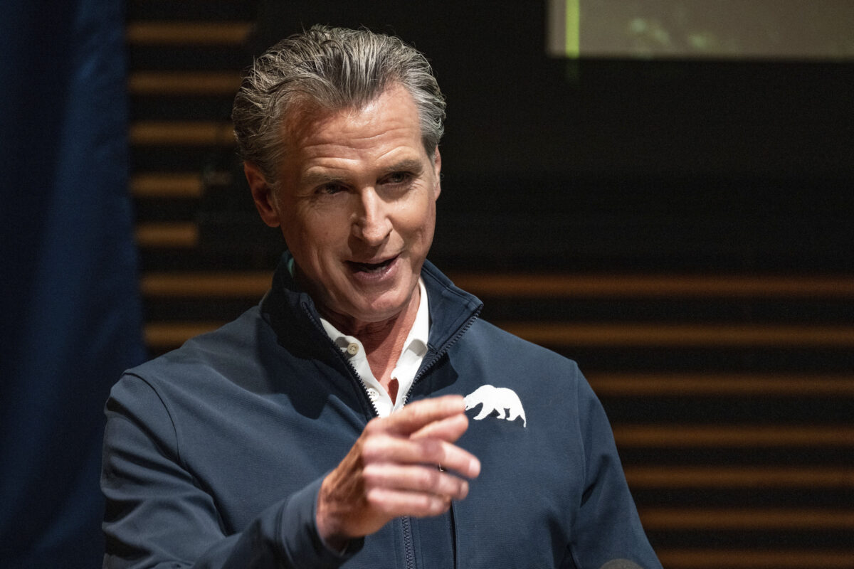 FILE - California Governor Gavin Newsom speaks at Pasadena City College, Monday, July 7, 2025, in Pasadena, Calif.