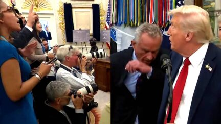 Trump Draws Laughs When RFK Coughs On Him At Oval Office Event