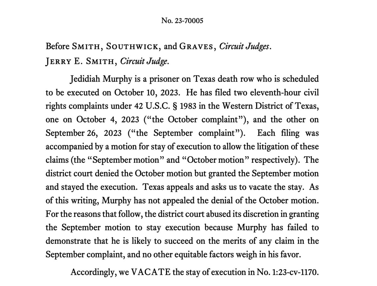 fake majority opinion by Judge Jerry Smith