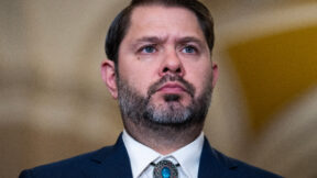 UNITED STATES - NOVEMBER 19: Sen. Ruben Gallego, D-Ariz., attends a news conference after the Senate luncheons in the U.S. Capitol on Wednesday, November 19, 2025.