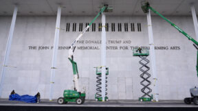 The Donald J. Trump and The John F. Kennedy Memorial Center For The Performing Arts new sign