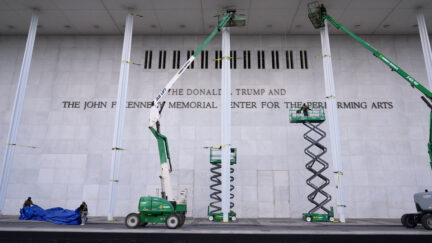 The Donald J. Trump and The John F. Kennedy Memorial Center For The Performing Arts new sign