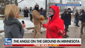Laura Ingraham and protester