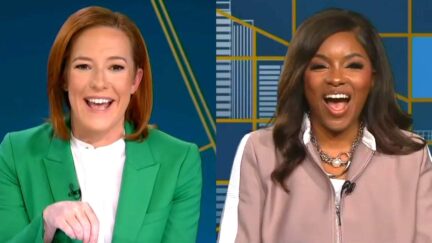 Jen Psaki and Jasmine Crockett Bust Out Laughing at Trump Over Riff On Senate Race