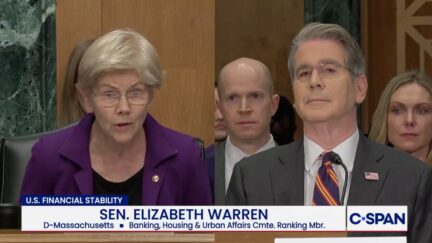 Elizabeth Warren and Scott Bessent