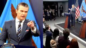Reporter Confronts Trump Chief Hegseth With 'War Crime' Accusation Live at Presser