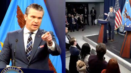 Reporter Confronts Trump Chief Hegseth With 'War Crime' Accusation Live at Presser
