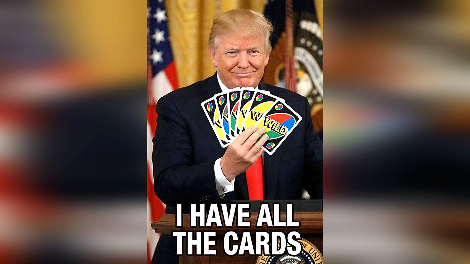 Trump Wild Card UNO meme