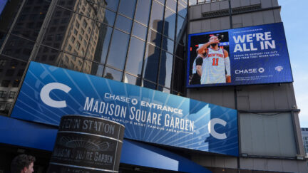 Madison Square Garden ahead of Game 3 of the NBA Finals, Monday, June 8, 2026, in New York. (AP Photo/Ryan Murphy)