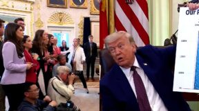 Trump Riffs to Reporters on Reflecting Pool For Seven Solid Minutes — With Absurd Visual Aid