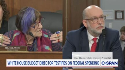 Rep. Rosa DeLauro and Russell Vought (CPAN)
