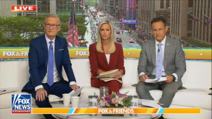 fox and friend hosts sitting on white couch