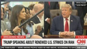 Kaitlin Collins and Donald Trump