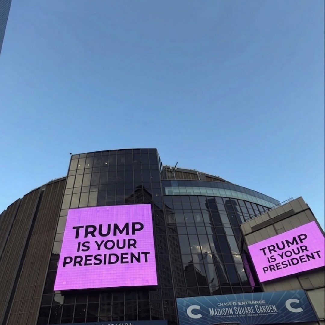 The official Trump White House X account posted a doctored image of those screens — which read "TRUMP IS YOUR PRESIDENT" — with the caption "IT’S HAPPENED!!!"