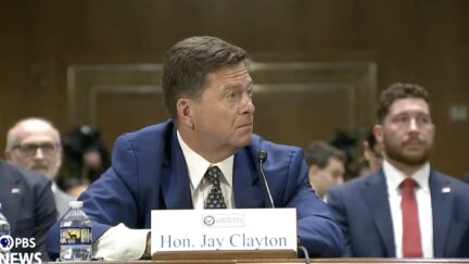 jay clayton looking surprised at his confirmation hearing
