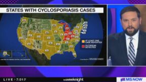 Luke Russert covering parasite outbreak on MS NOW's The Weeknight