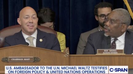 Brian Mast and Gregory Meeks debate during House hearing