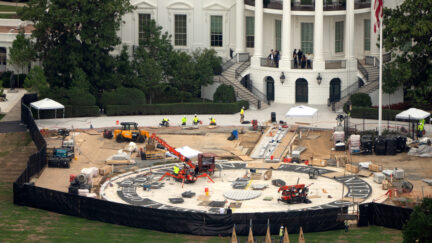 white house helipad under construction