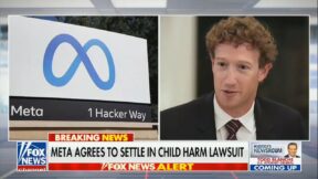 mark zuckerberg on screenshot with meta logo