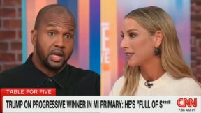 Van Lathan and Lauren Wright debating on CNN's Table for Five