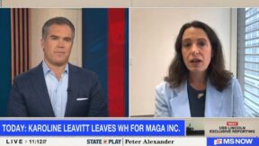Peter Alexander interviewing Maggie Haberman on MS NOW