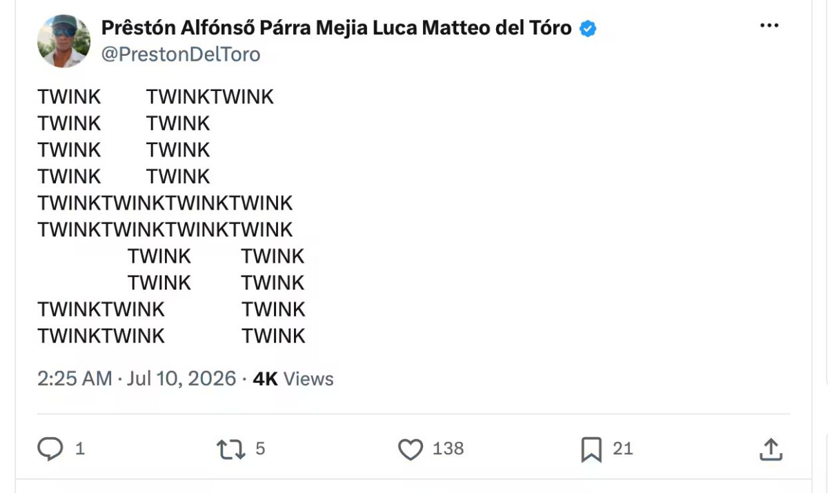 Preston Parra tweet