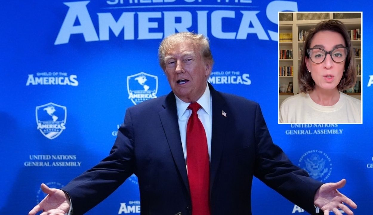 Donald Trump (AP Photo/Julia Demaree); Liz Oyer, Inset (Screenshot)