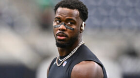 Houston Texans linebacker Azeez al-Shaair (0) looks on prior to an NFL football game against the Cincinnati Bengals in Houston, Sunday, Sept. 20, 2026. (AP Photo/Maria Lysaker)