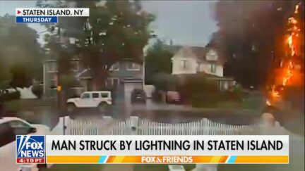 man being struck by lightning as shown by fox