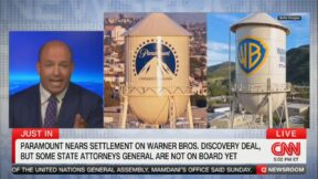 Brian Stelter reports Letitia James is among several state leaders who are pushing back against a deal to close the Paramount-WB deal without more concessions