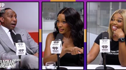 Cari Champion and Jemele Hill interviewing Stephen A. Smith