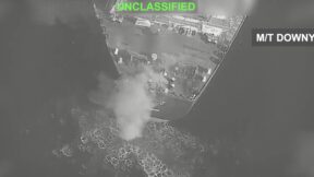 centcom video showing tanker being struck