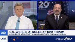 Joe Kernen interviewing Howard Lutnick