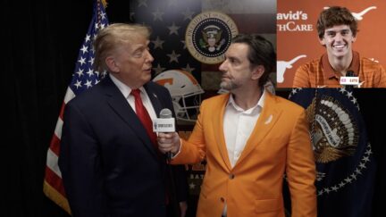 Donald Trump talking to Clay Travis