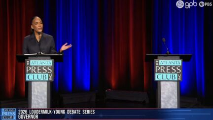 Georgia governor debate with empty podium