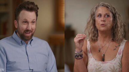 Jordan Klepper interviewing Yvonne St Cyr on The Daily Show